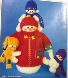 2379 15'' SNOWMAN DAD, SNOW KIDS, WINTER CLOTHES PATTERN